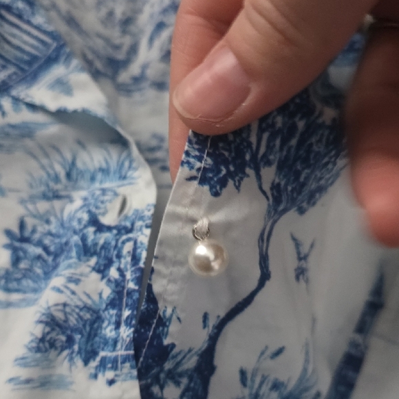 Blue and White Women's Pajama Set - Picture 3 of 9